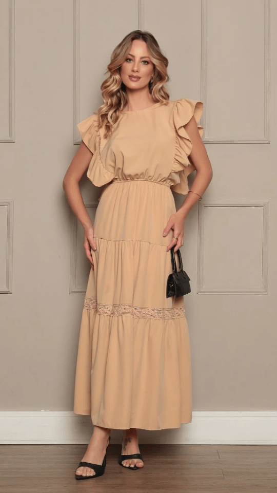 vestido com babado moda verão