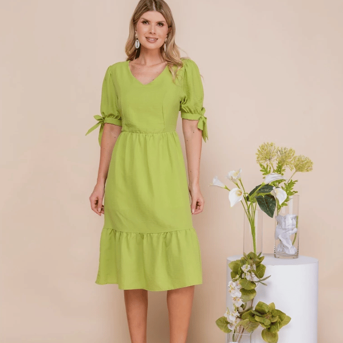 vestido com babado para o verão