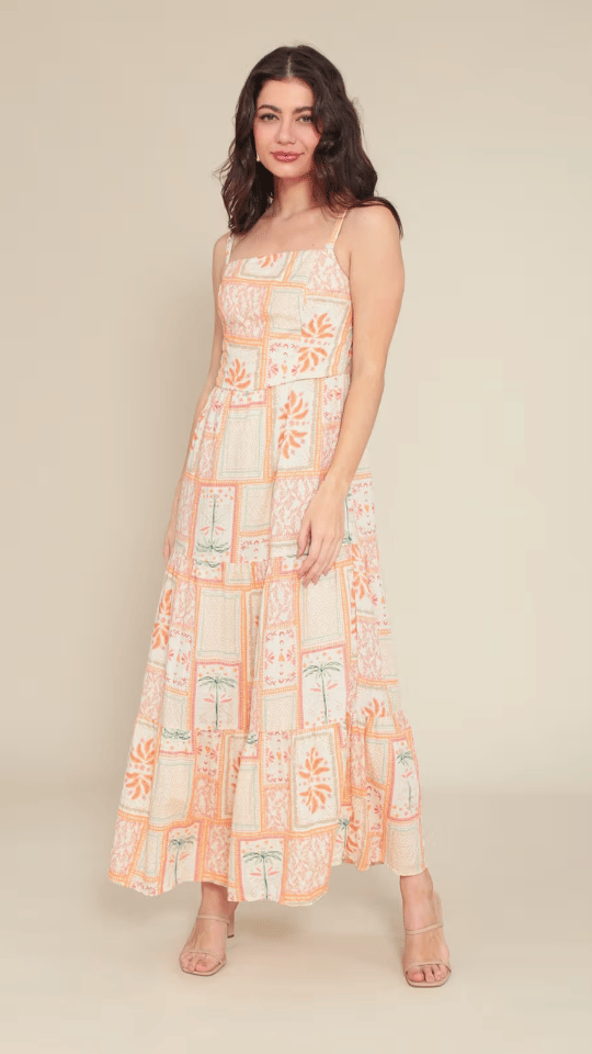 vestido midi moda verão