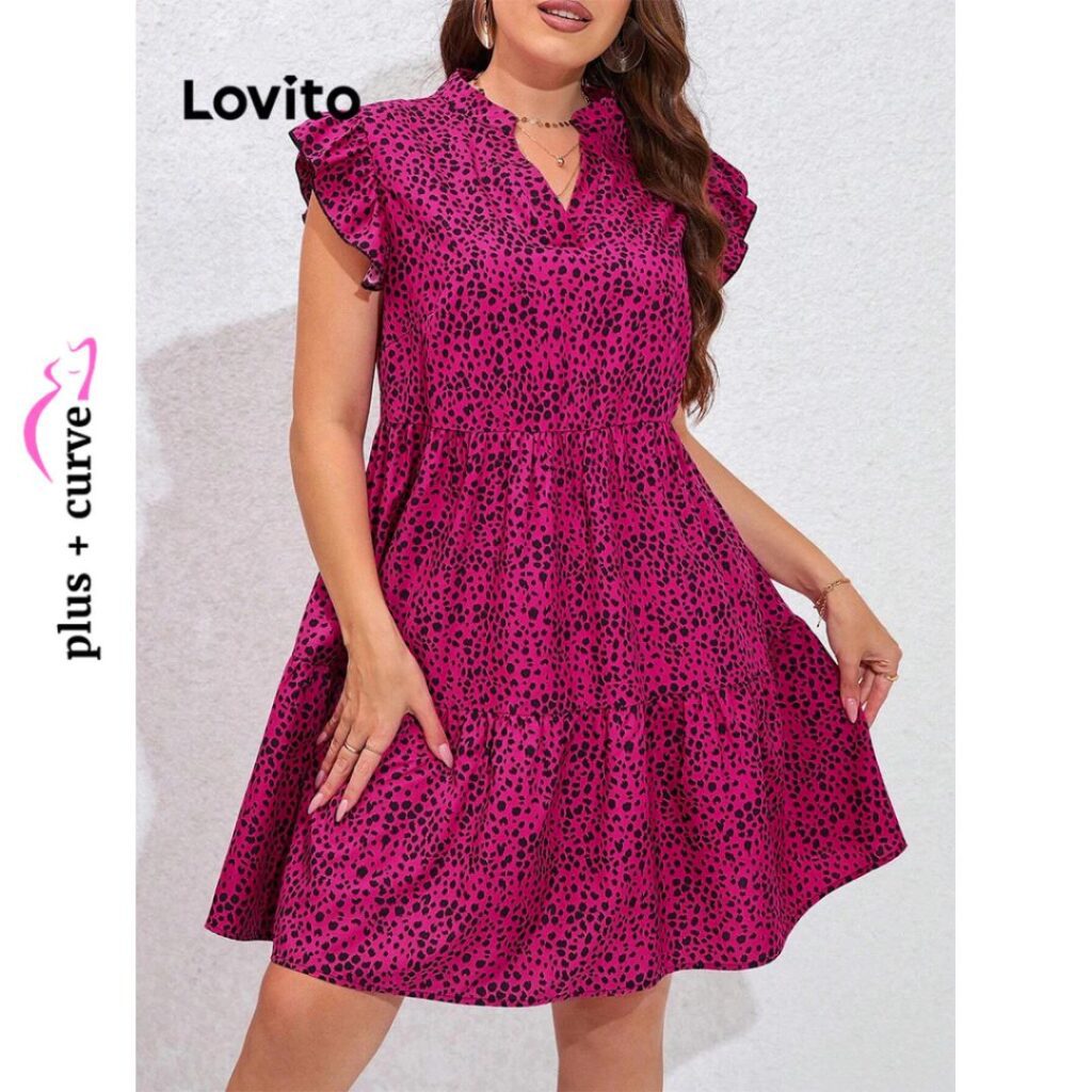 moda plus size vestido estampa babado