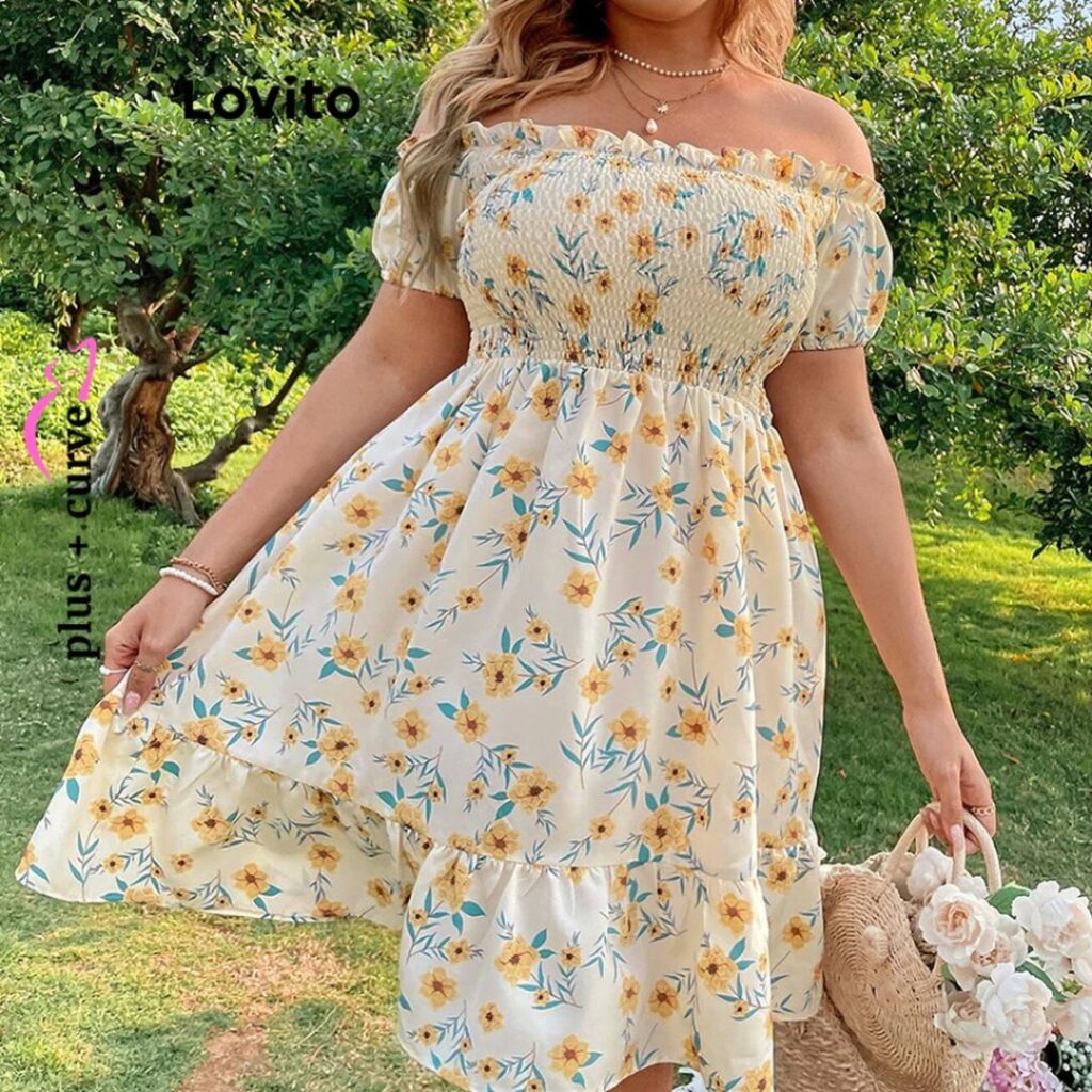 moda plus size vestido floral