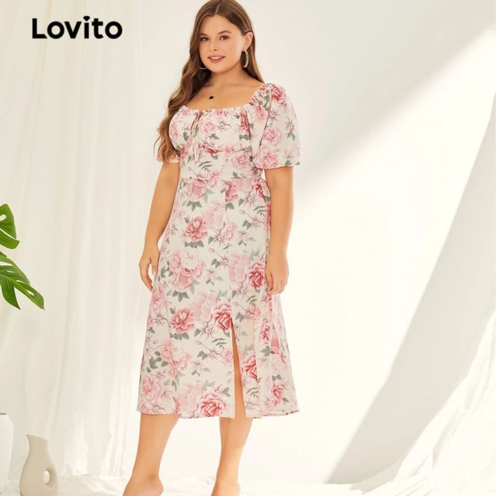 moda plus size vestido floral