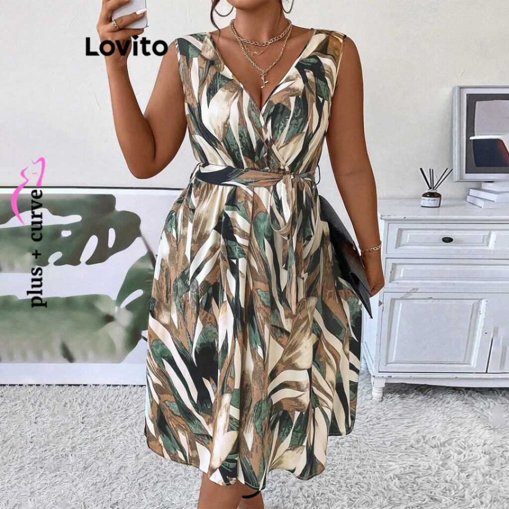 moda plus size vestido decote v