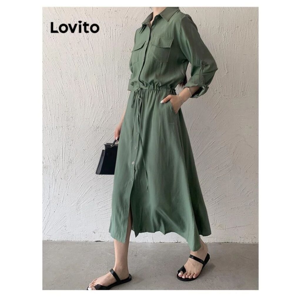 moda para senhoras - vestido VERDE