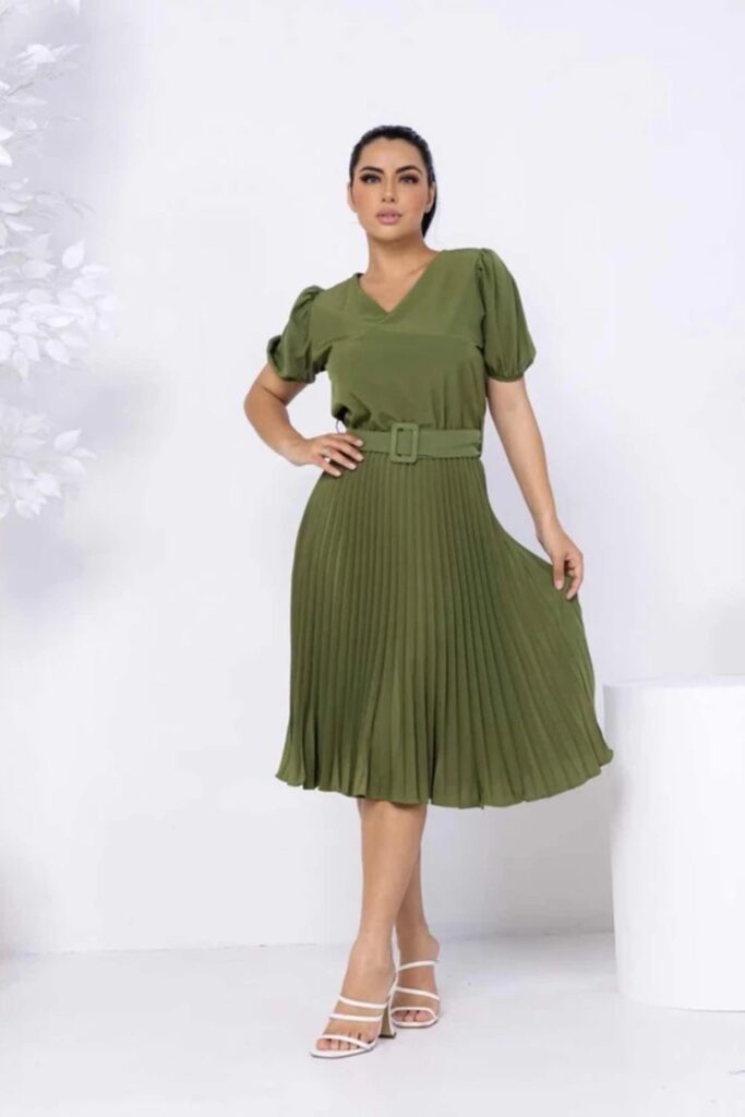 Como Combinar Verde - vestido verde oliva