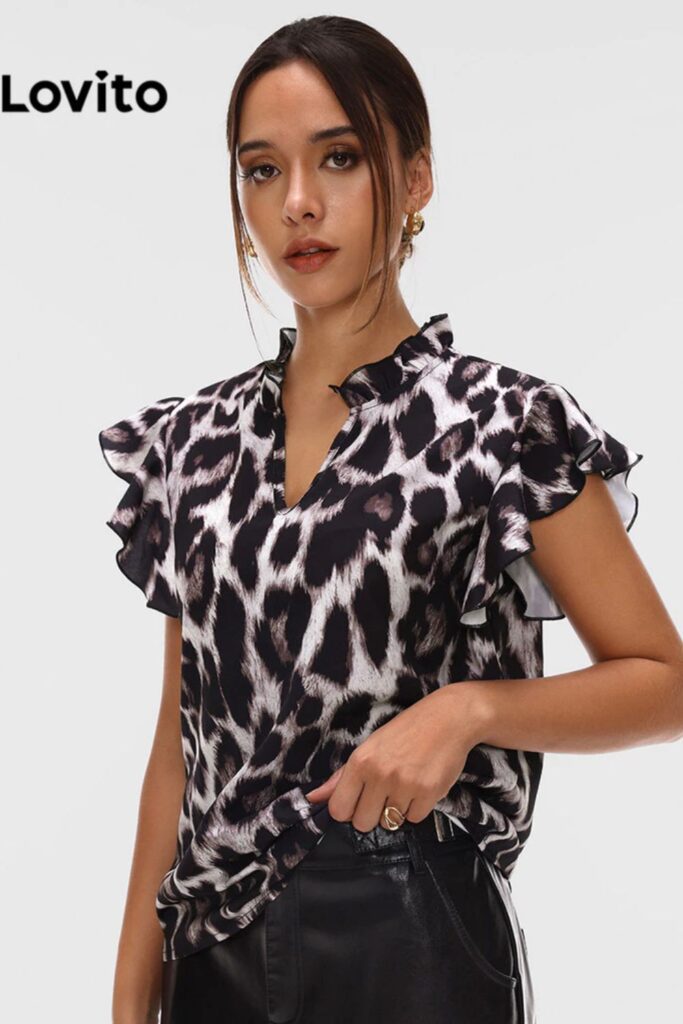 Como Usar Marrom - Blusa casual de leopardo
