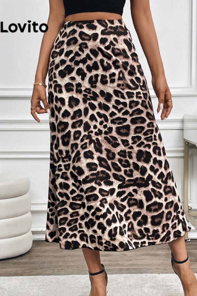 Como Usar Marrom - Saia casual com estampa de leopardo