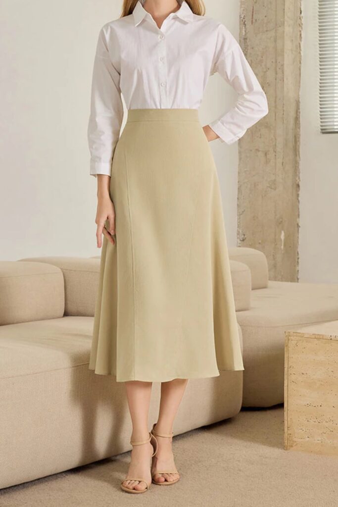 Como Usar Marrom - Saia elegante de estrutura simples