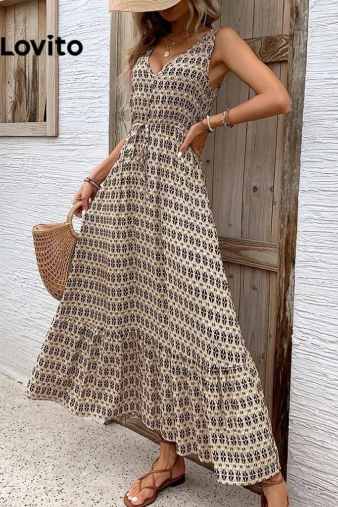 Como Usar Marrom - Vestido boho tribal estampado