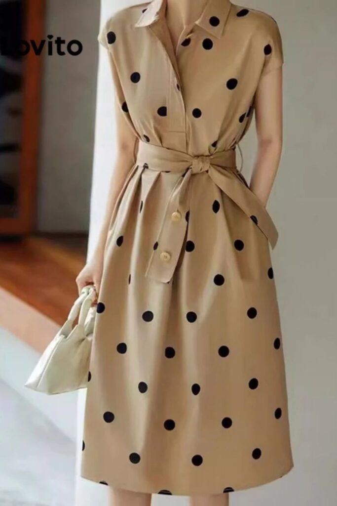 Como Usar Marrom - Vestido casual de bolinhas com estampa