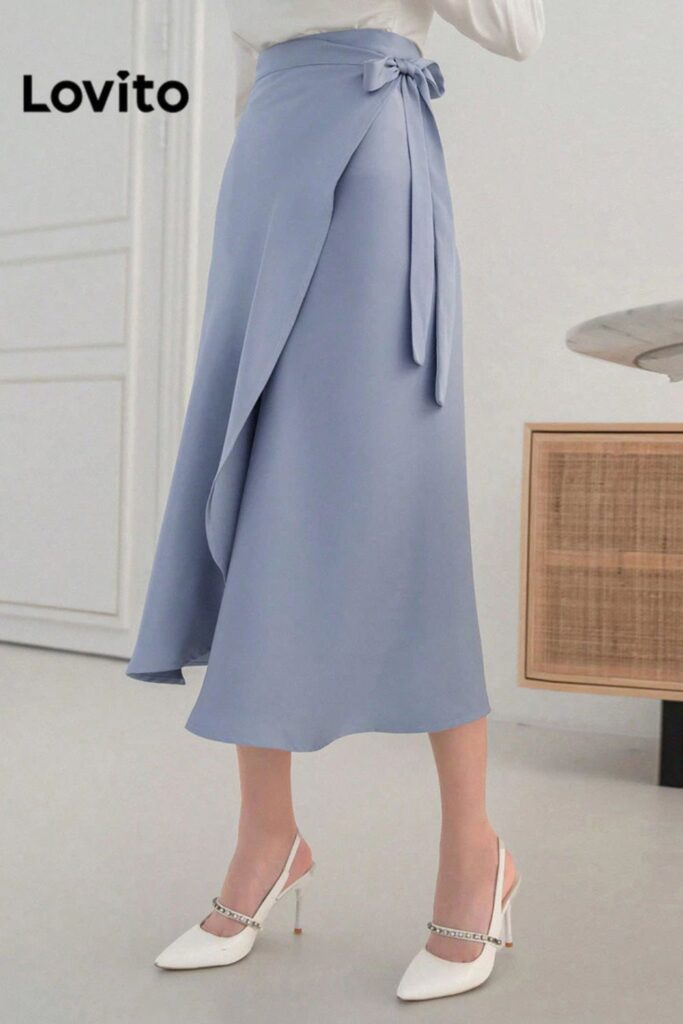 Como combinar azul - Saia casual simples