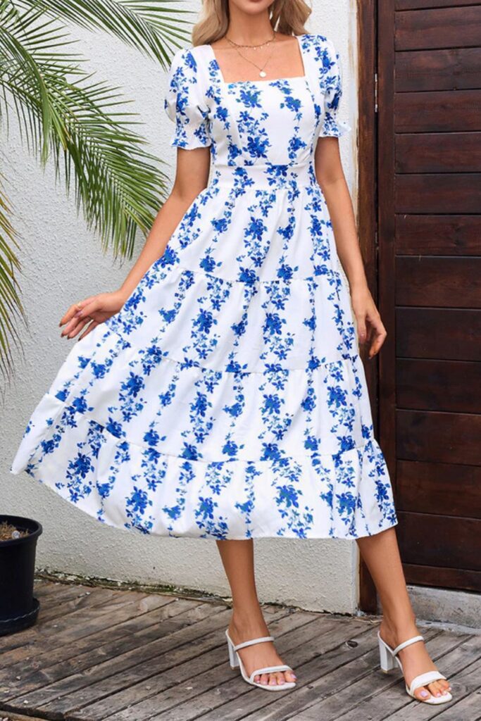 Como usar vestido midi - Vestido feminino Boho Ditsy