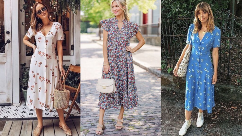 Como usar vestido midi - estampa floral Como usar vestido midi - estampa floral