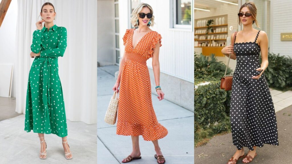 Como usar vestido midi - estampa poá Como usar vestido midi - estampa poá