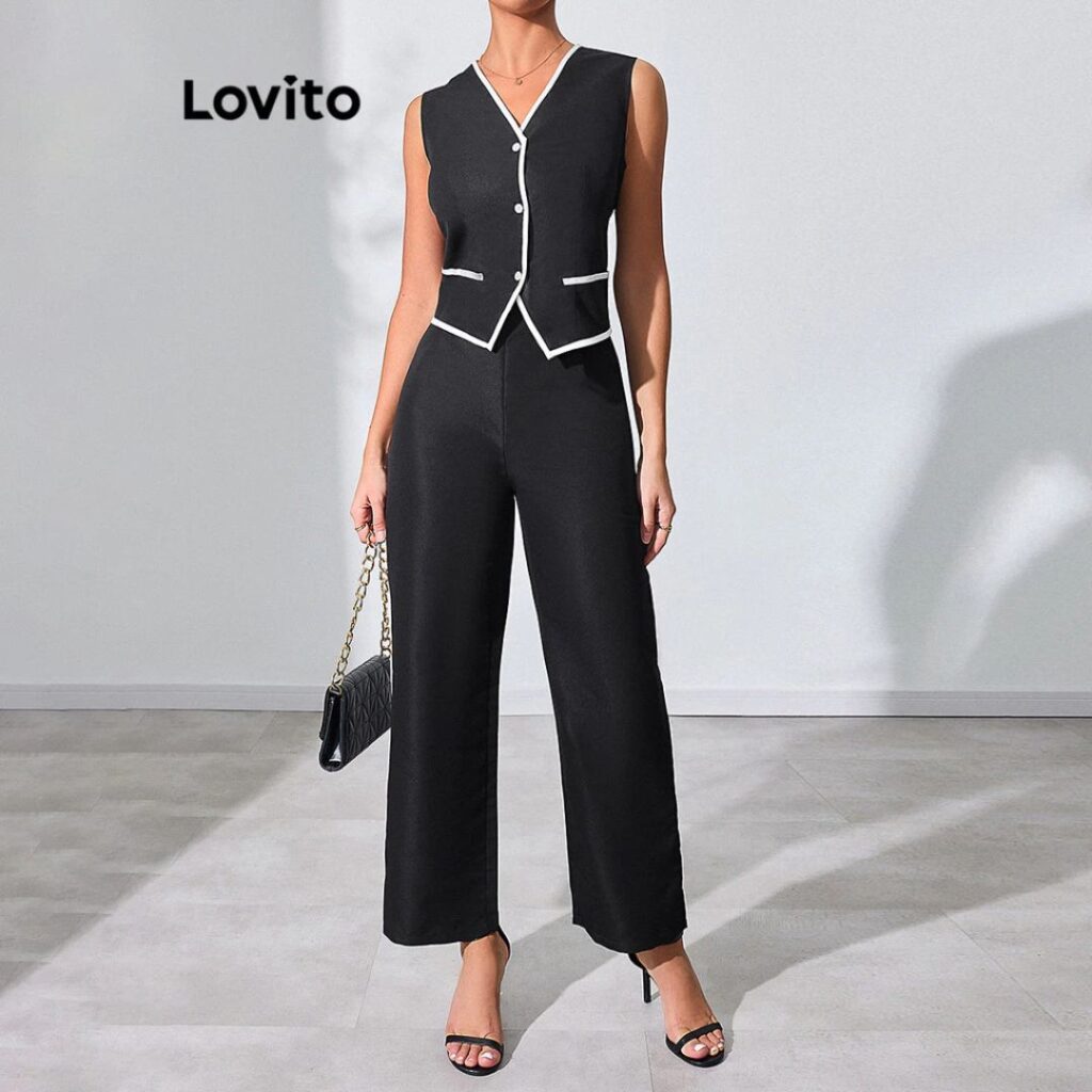 Conjuntos elegantes de calças assimétricas frontais