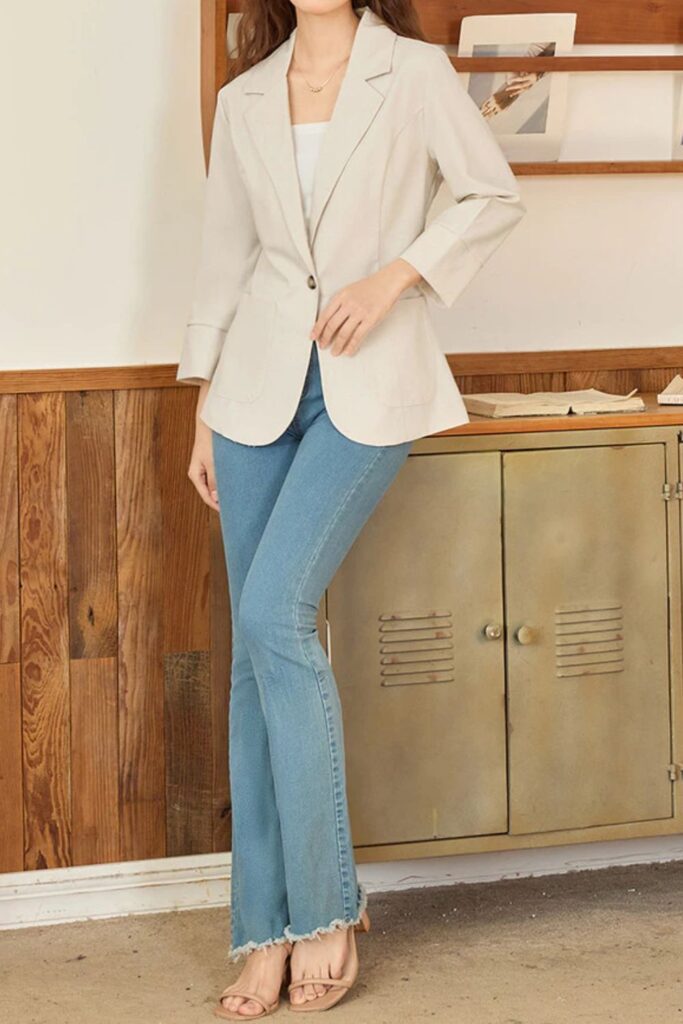 Blazer elegante de bolso simples