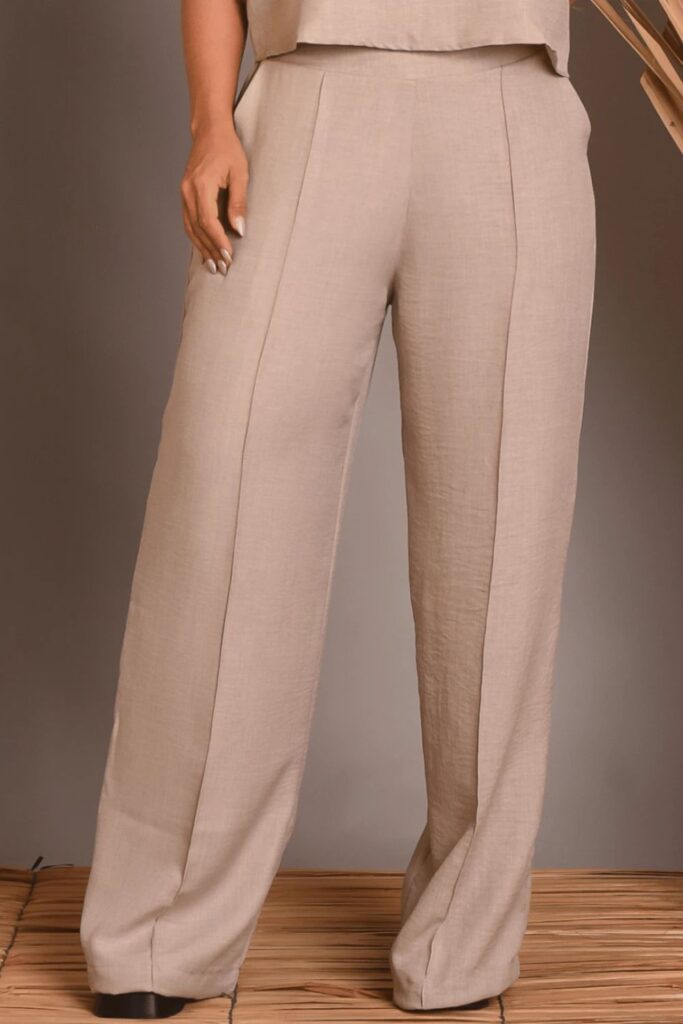 Calça Feminina Pantalona Wide Leg Alfaiataria