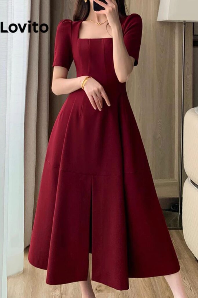 Como combinar vermelho - Vestido Feminino de Festa Liso