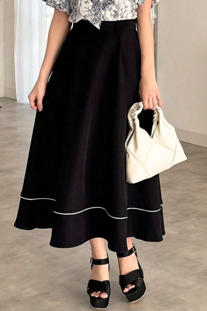 Quais Cores Combinam com Preto - Saias elegantes de contraste simples Quais Cores Combinam com Preto - Saias elegantes de contraste simples