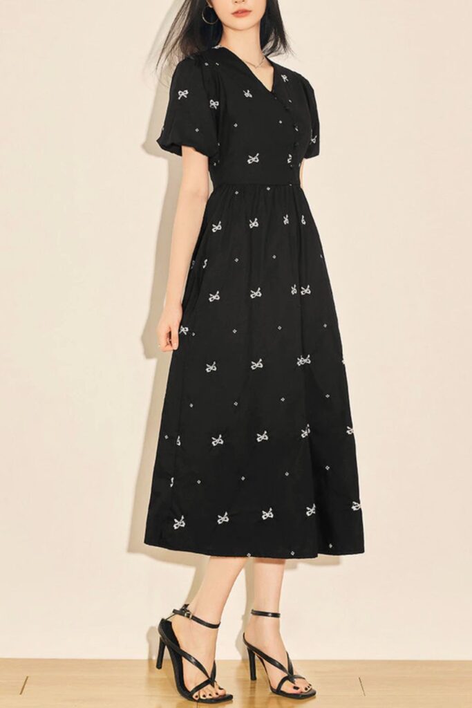 Quais Cores Combinam com Preto - Vestido com Mangas Bufantes Quais Cores Combinam com Preto - Vestido com Mangas Bufantes