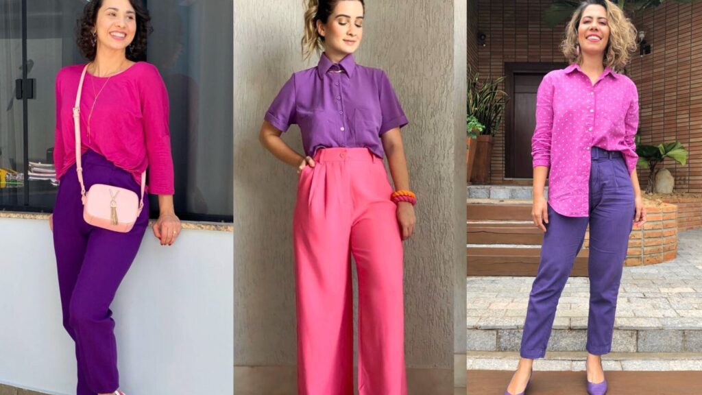 Quais cores combinam com roxo - look roxo + rosa Quais cores combinam com roxo - look roxo + rosa