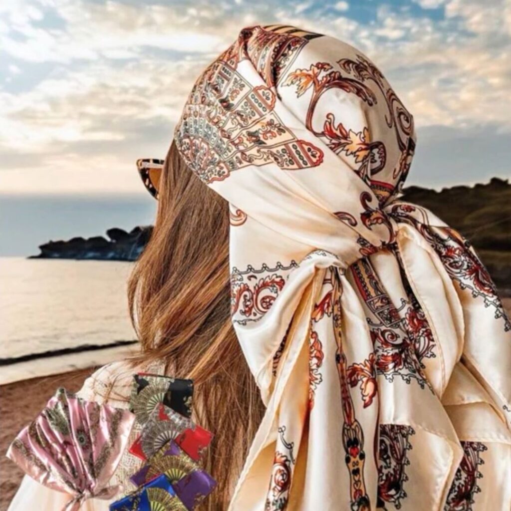 estilo boho chic - Lenço Satinado Sedoso estilo boho chic - Lenço Satinado Sedoso