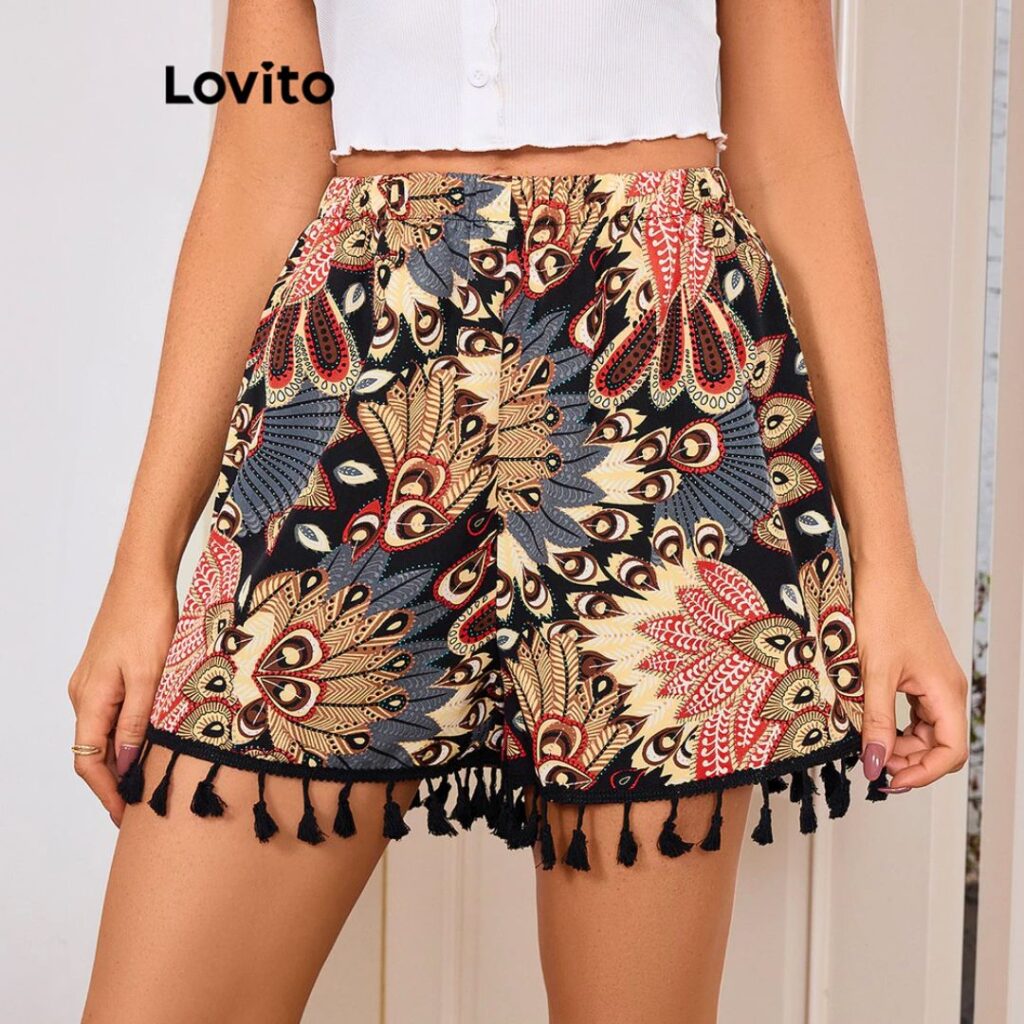 estilo boho chic - Short romântico Paisley estilo boho chic - Short romântico Paisley