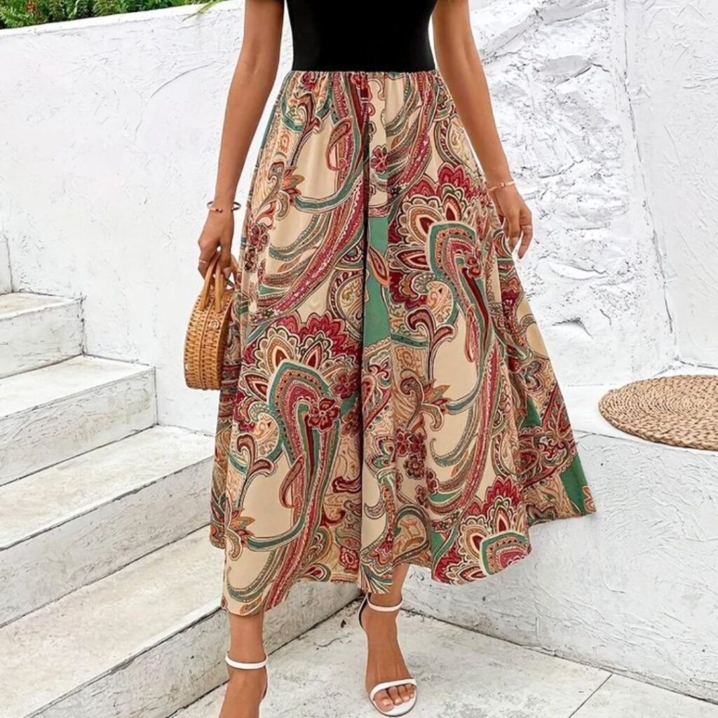 estilo boho chic - Vestido plus size Curve Boho Paisley estilo boho chic - Vestido plus size Curve Boho Paisley