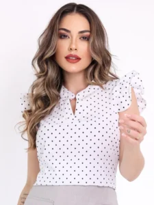 Blusa Feminina Poá Branca