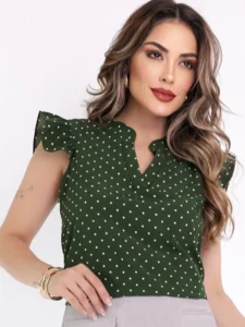Blusa Feminina Poá Verde