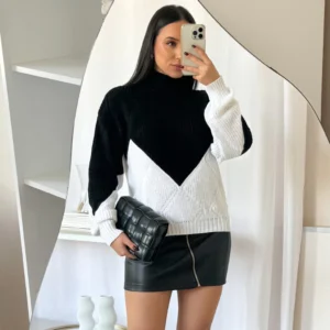 Blusa Gola Alta Feminina Branca