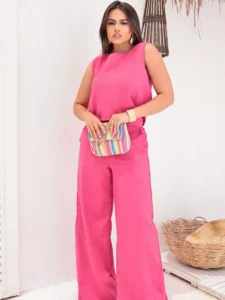 Conjunto Alfaiataria Social Rosa