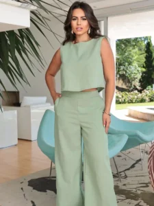 Conjunto Alfaiataria Social Verde Menta