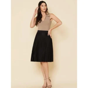 Saia Plissada Preta