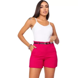 Short Feminino Linho Pink