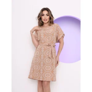 Vestido Confortável Crepinho Nude