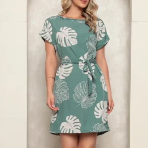 Vestido Confortável Crepinho Verde Menta