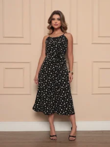 Vestido de Alcinha Floral Preto