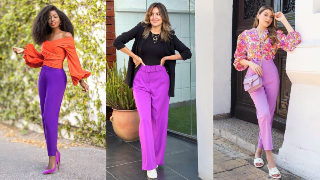 Looks com Calça Roxa Lilás, Ameixa, Escuro e Lavanda - capa Looks com Calça Roxa Lilás, Ameixa, Escuro e Lavanda - capa