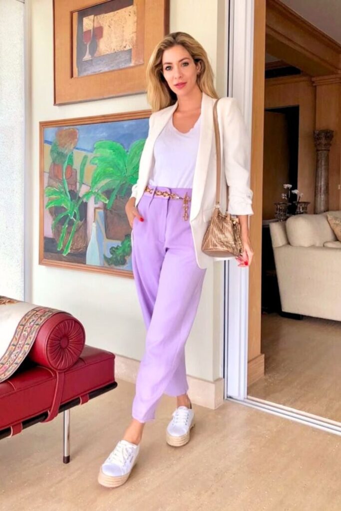 Looks com Calça Roxa - calça lilás Looks com Calça Roxa - calça lilás